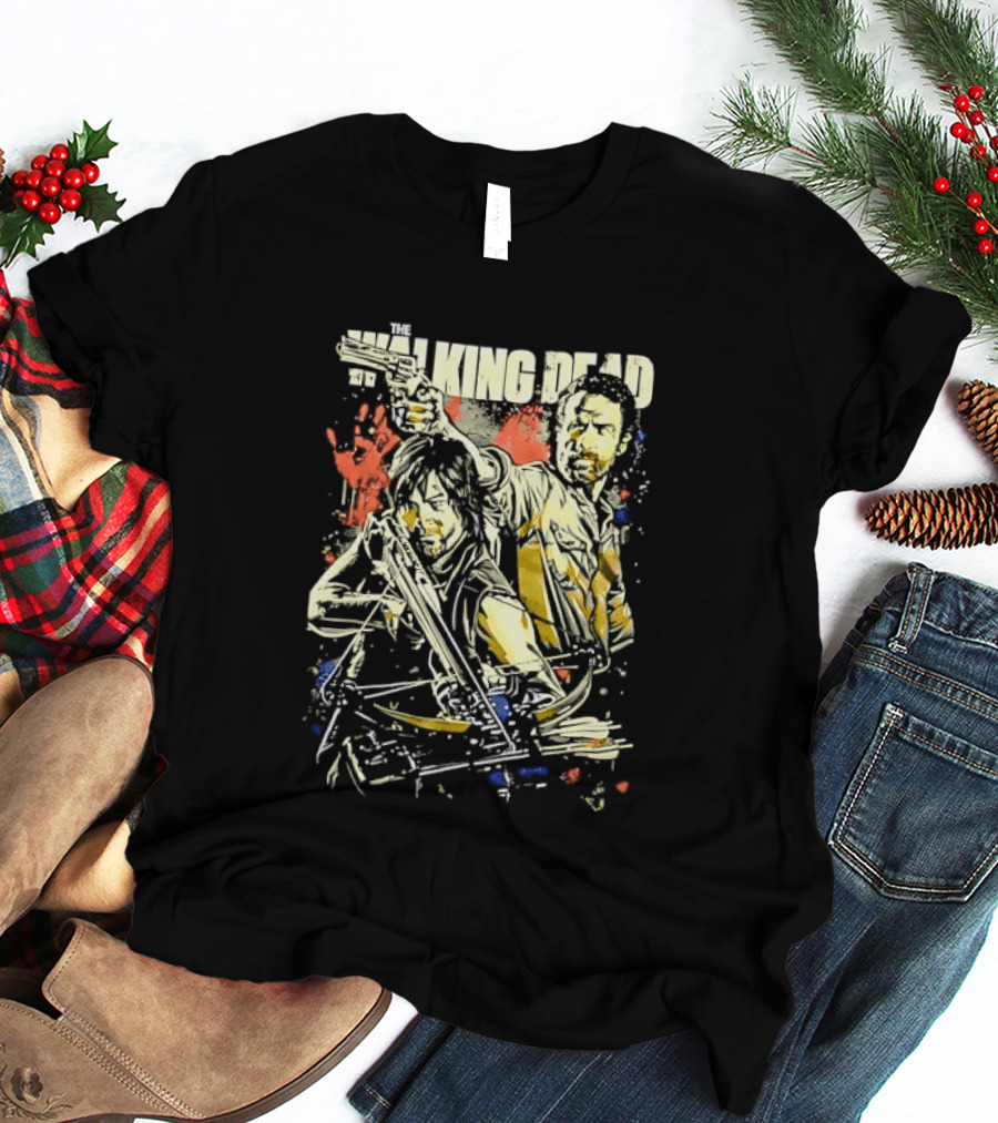 The Walking Dead Rick Grimes Daryl Dixon Crossbow T-Shirt