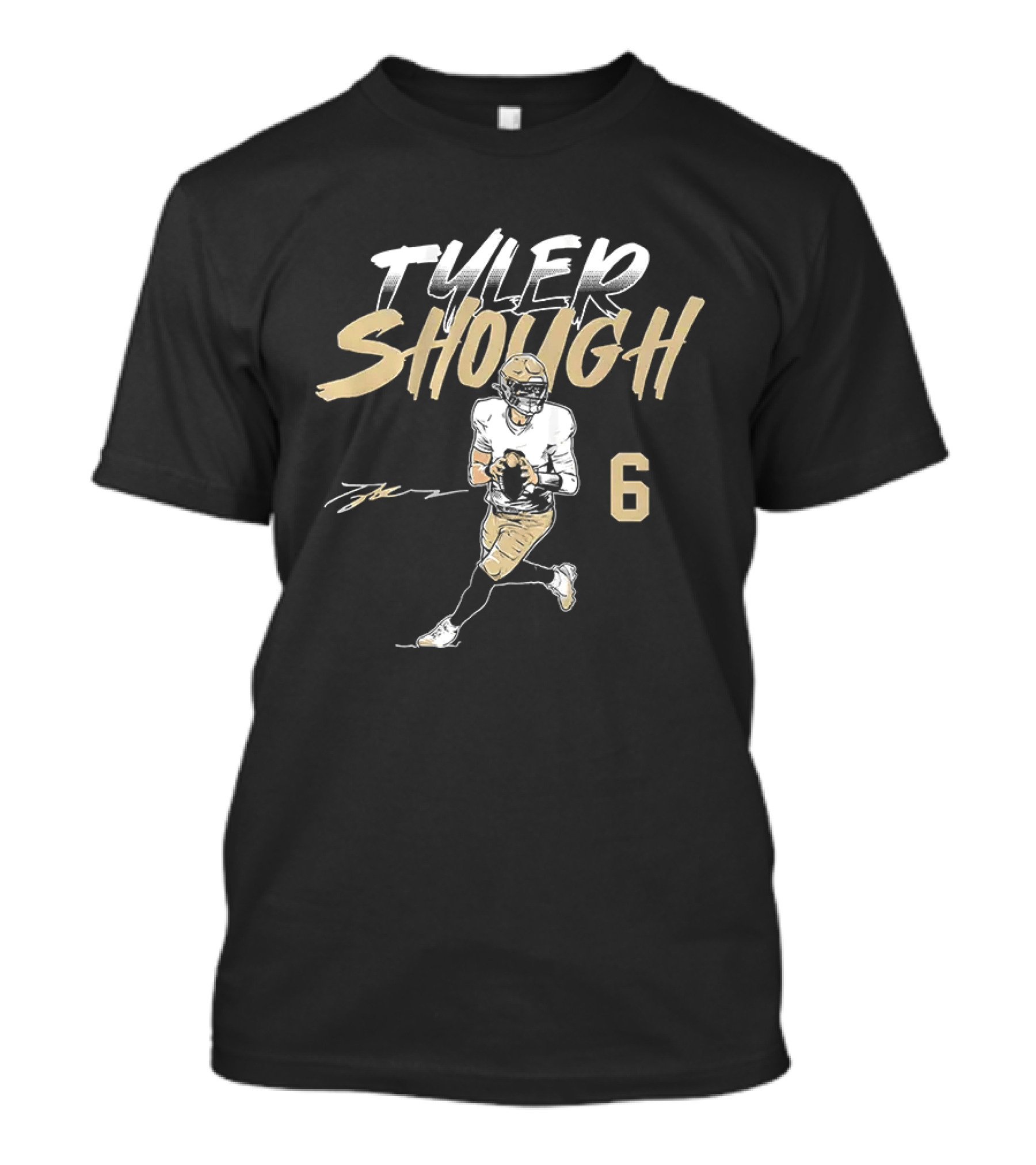 Tyler Shough Number 6 Football Pose T-Shirt