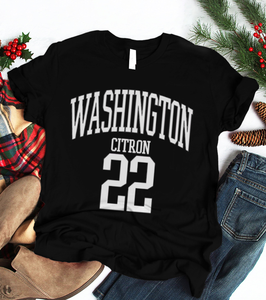 Washington Citron 22 Arched Lettering White Jersey Number T-Shirt