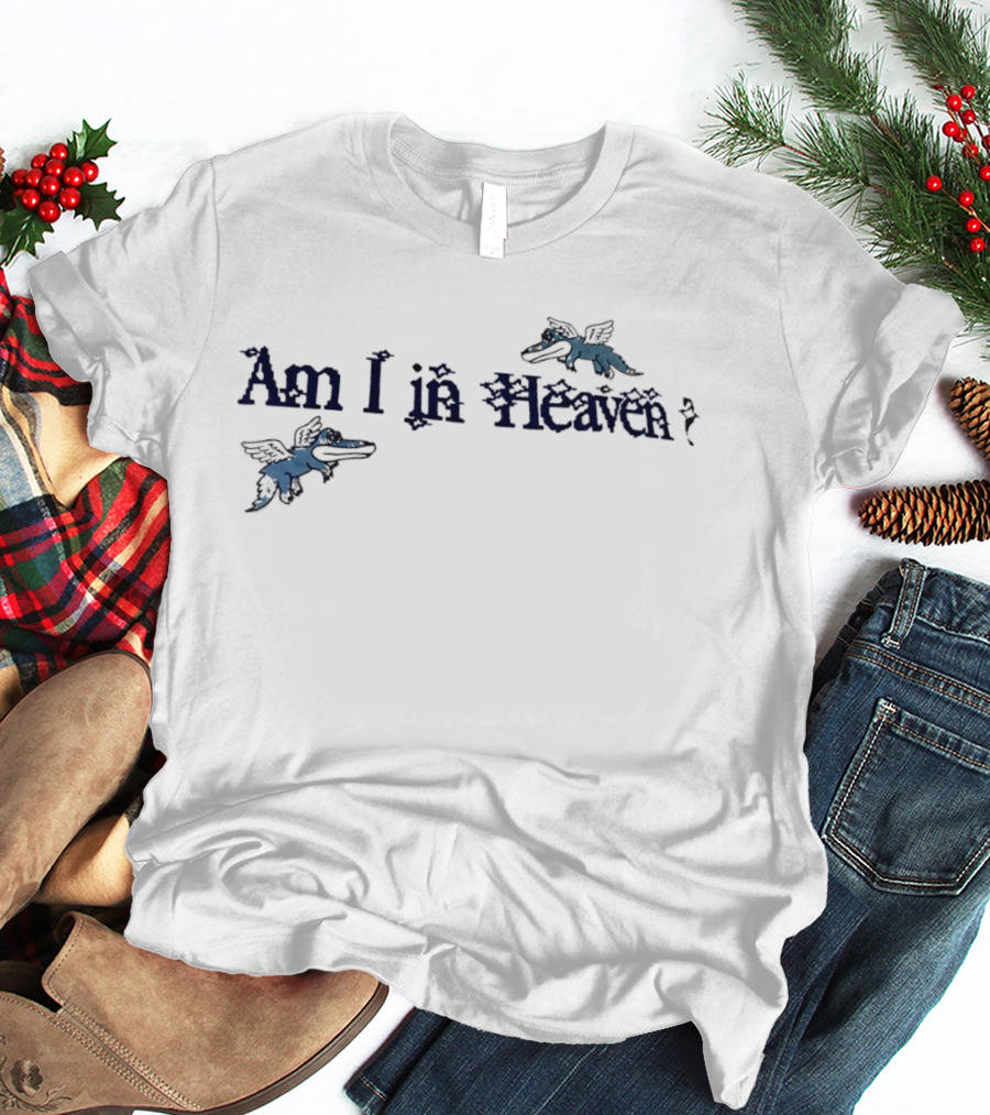 Am I In Heaven Distressed Cartoon Flying Gators Angel Wings T-Shirt