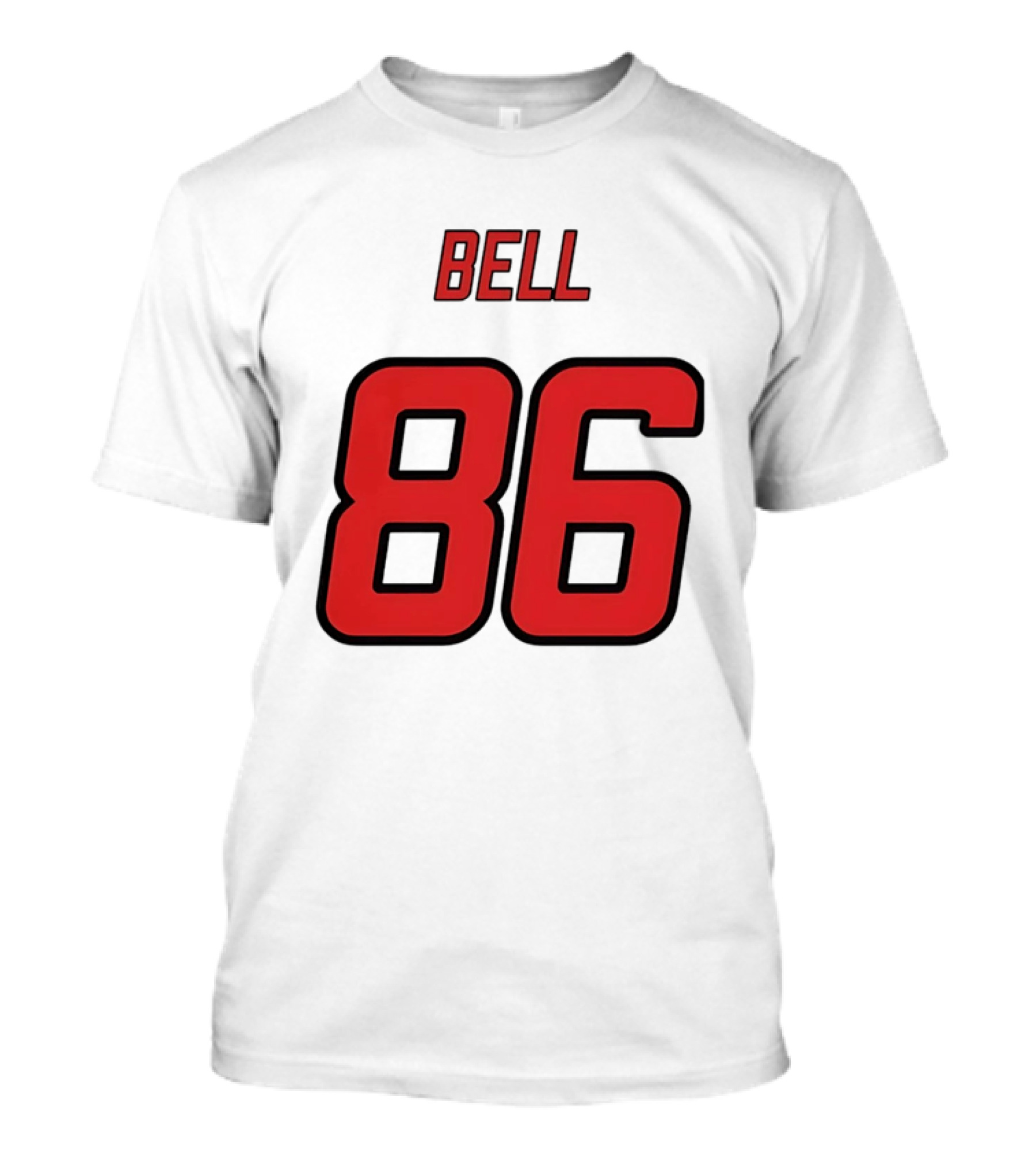 Bell 86 Red Jersey Number Sports T-Shirt