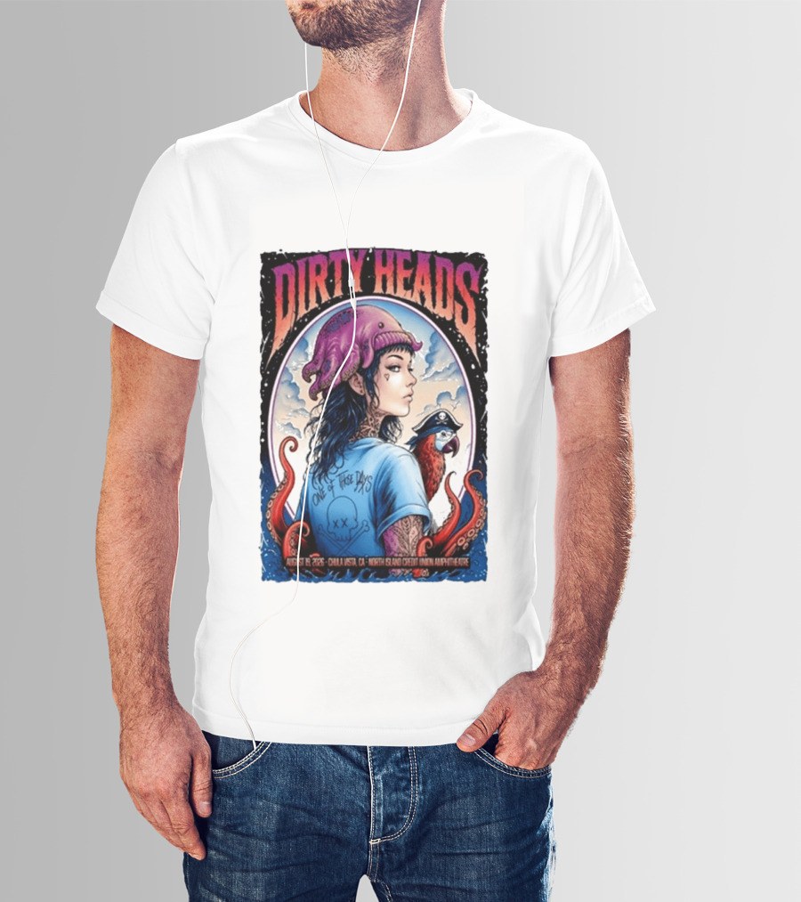 Dirty Heads One Of Those Days Pirate Octopus North Island Credit Union Amphitheatre Chula Vista CA Aug 19 2026 T-Shirt