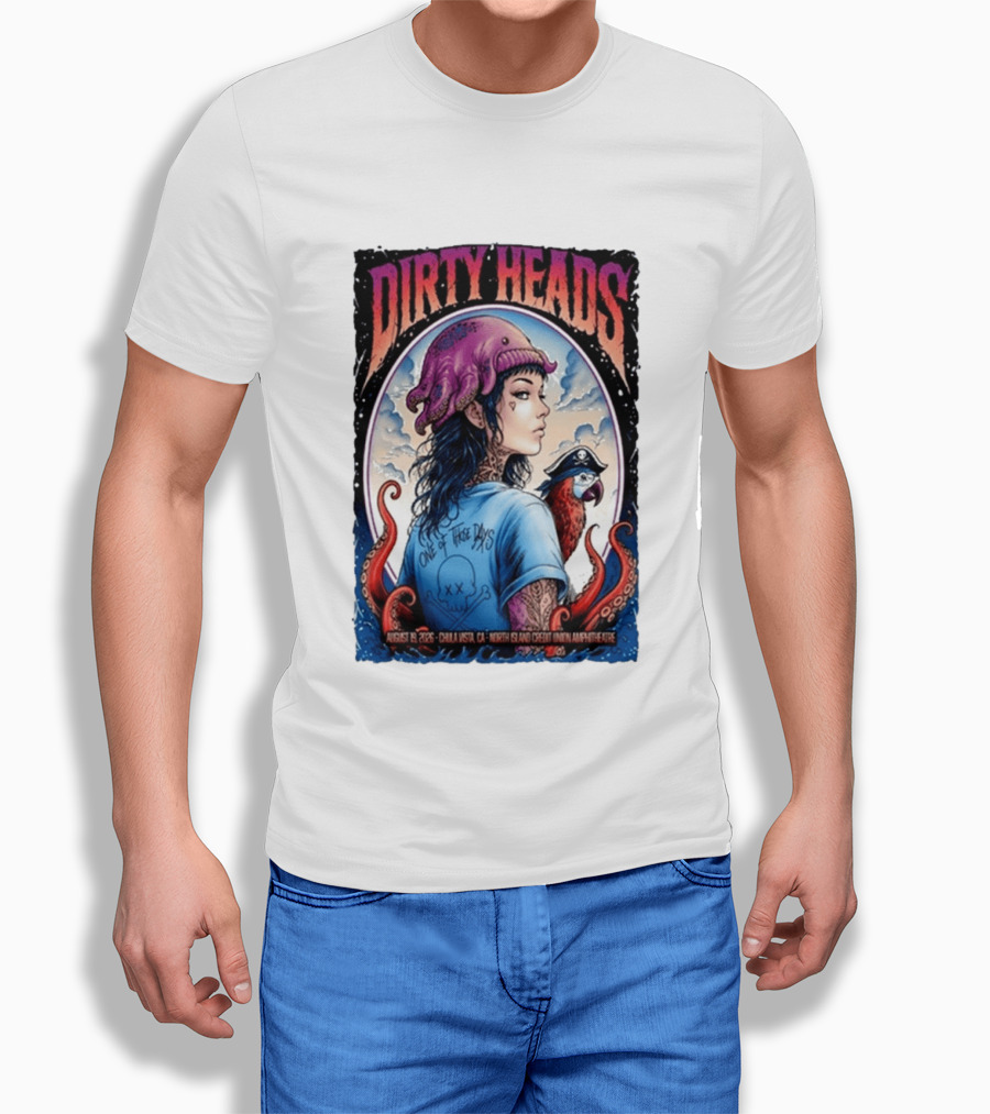 Dirty Heads One Of Those Days Pirate Octopus North Island Credit Union Amphitheatre Chula Vista CA Aug 19 2026 T-Shirt