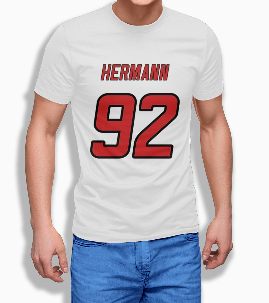 Hermann 92 Red Lettering Athletic Jersey T-Shirt