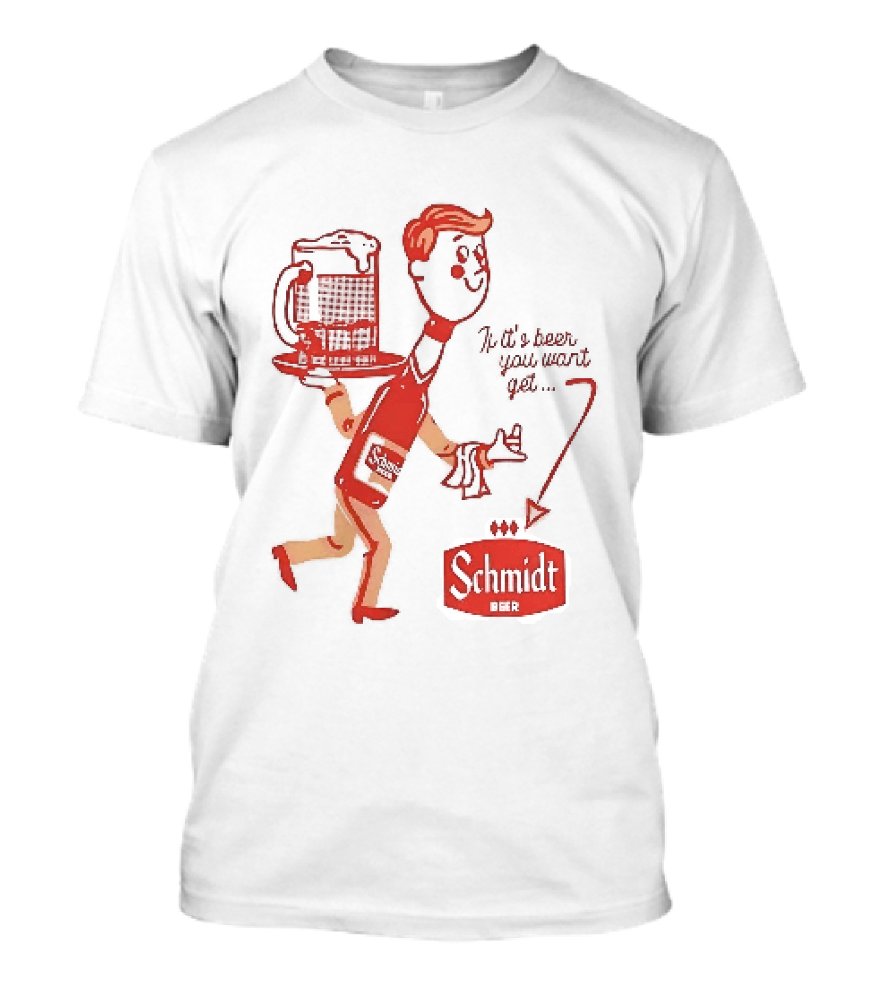 Schmidt Beer Retro Cartoon Character With T-Shirt