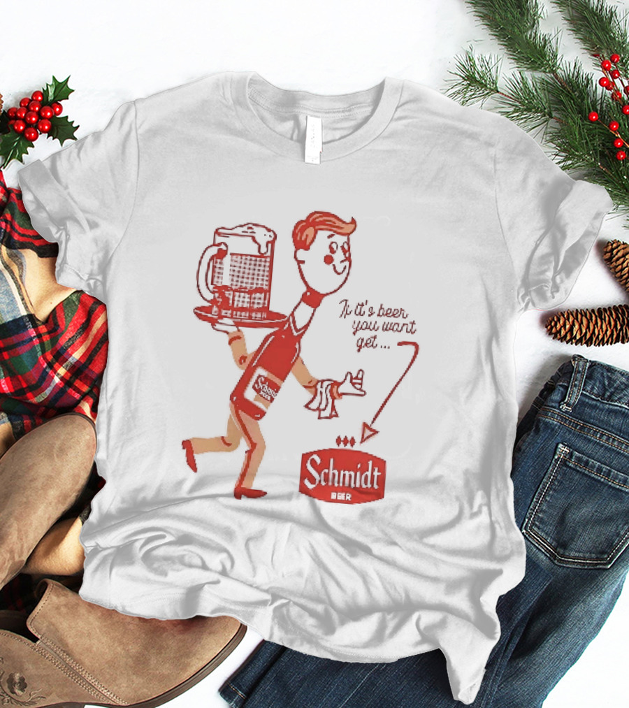 Schmidt Beer Retro Cartoon Character With T-Shirt