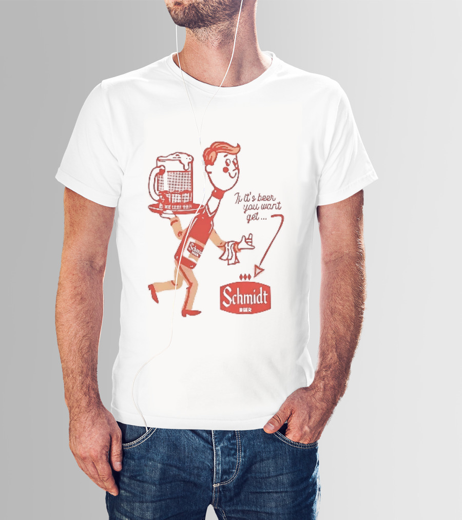Schmidt Beer Retro Cartoon Character With T-Shirt