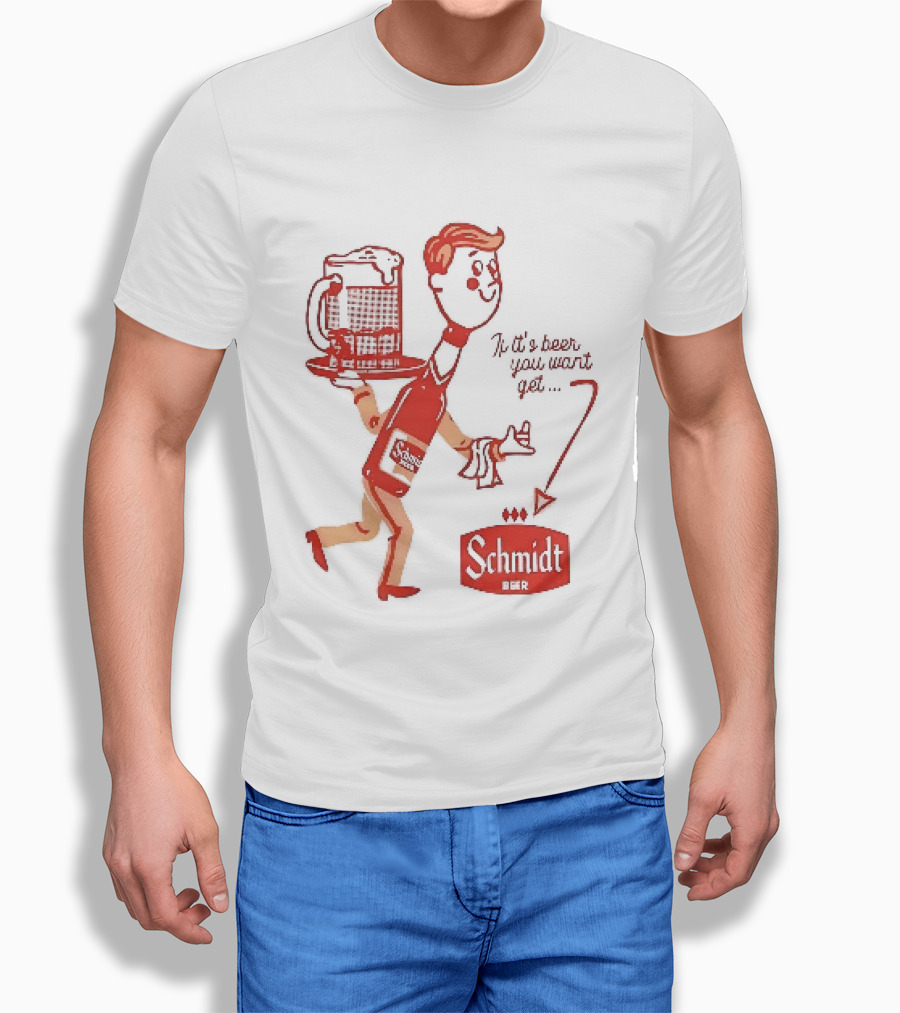 Schmidt Beer Retro Cartoon Character With T-Shirt