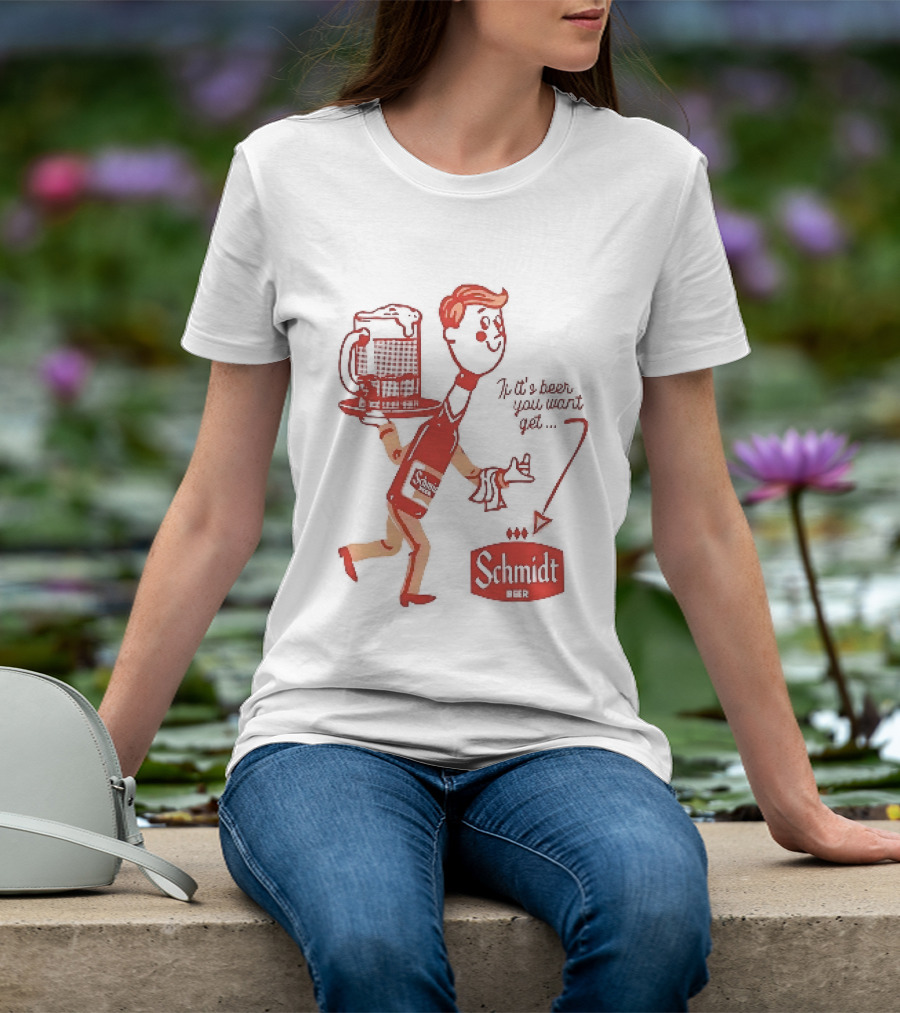 Schmidt Beer Retro Cartoon Character With T-Shirt