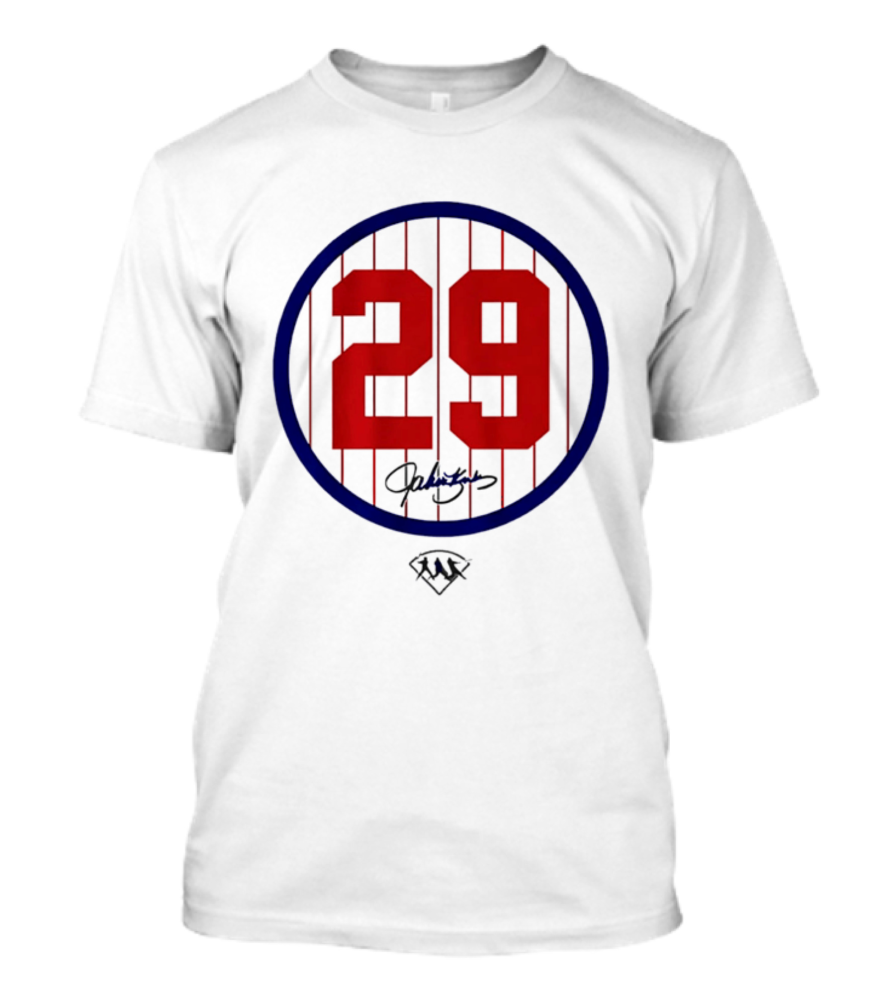 John Kruk 29 Red Pinstripe Circle Patch Baseball Diamond T-Shirt