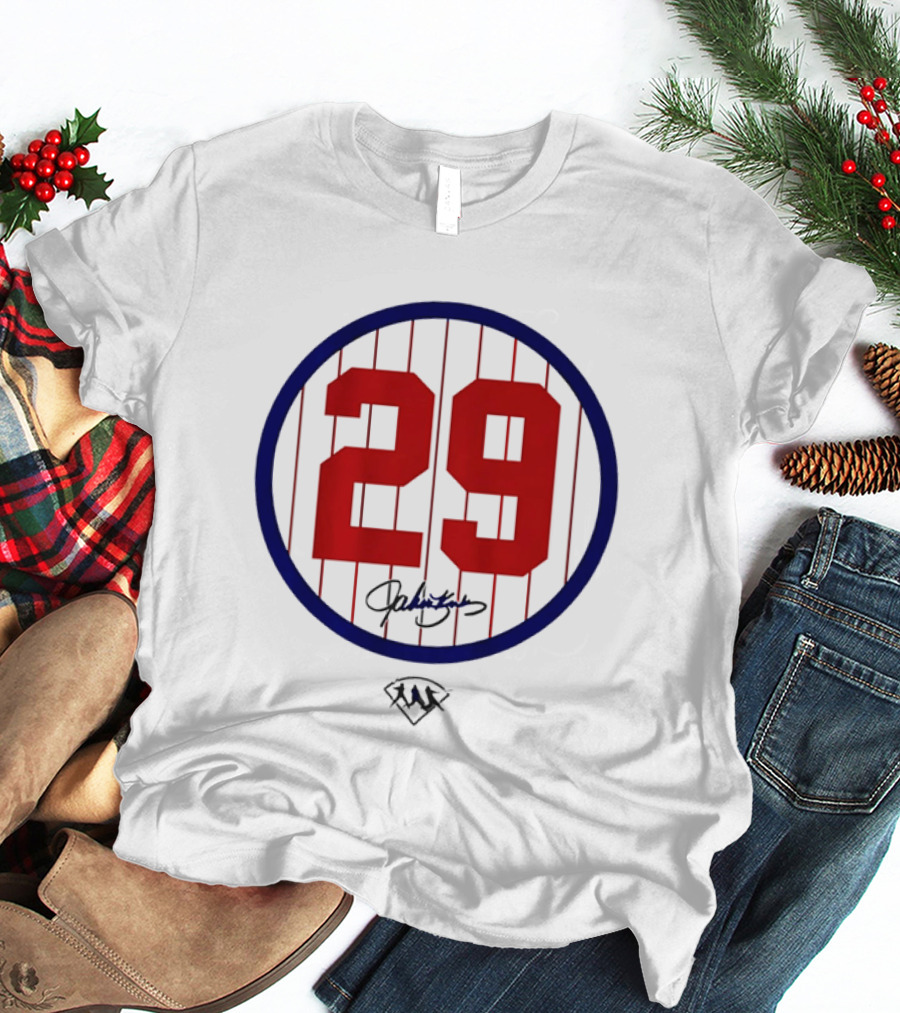 John Kruk 29 Red Pinstripe Circle Patch Baseball Diamond T-Shirt