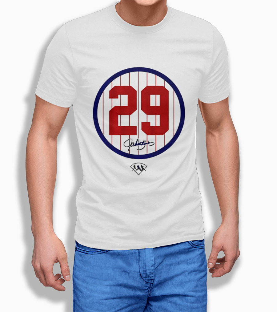 John Kruk 29 Red Pinstripe Circle Patch Baseball Diamond T-Shirt