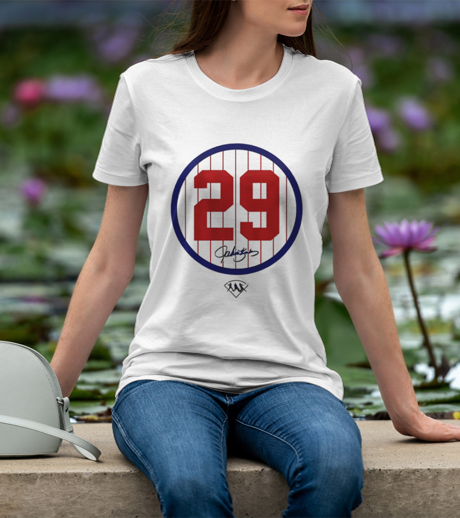 John Kruk 29 Red Pinstripe Circle Patch Baseball Diamond T-Shirt