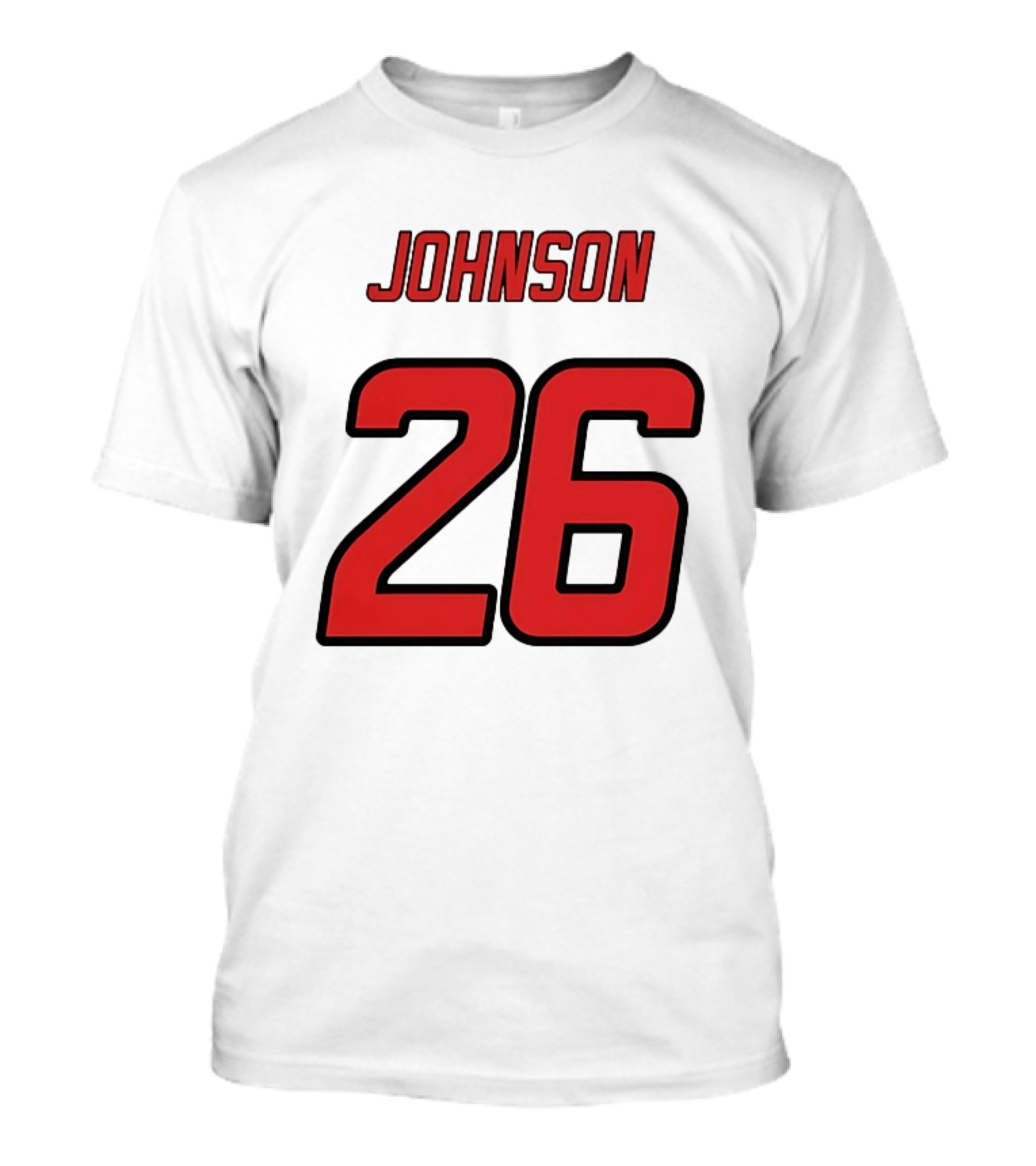 Johnson 26 Red Athletic Jersey Number Sports T-Shirt