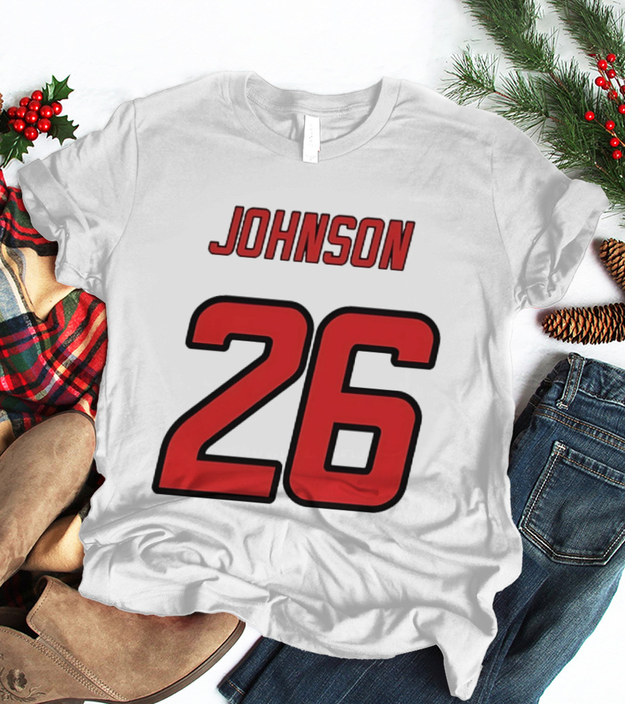 Johnson 26 Red Athletic Jersey Number Sports T-Shirt