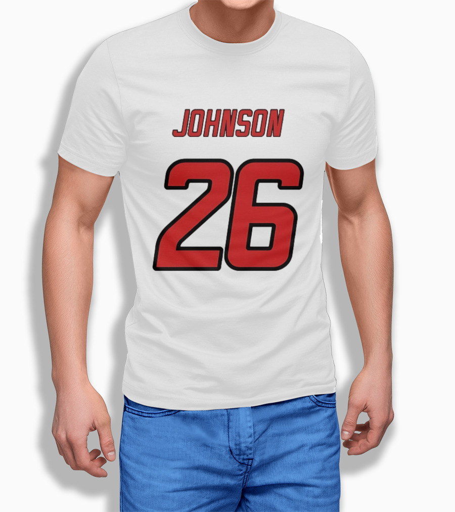 Johnson 26 Red Athletic Jersey Number Sports T-Shirt