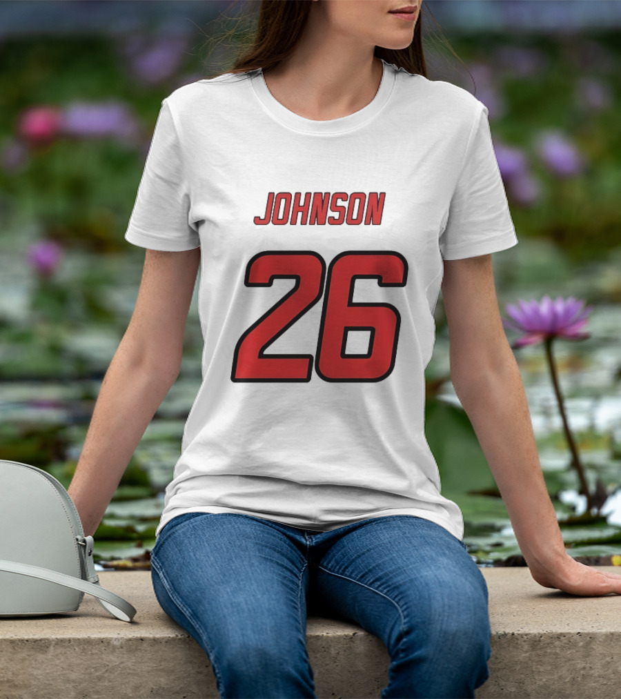 Johnson 26 Red Athletic Jersey Number Sports T-Shirt