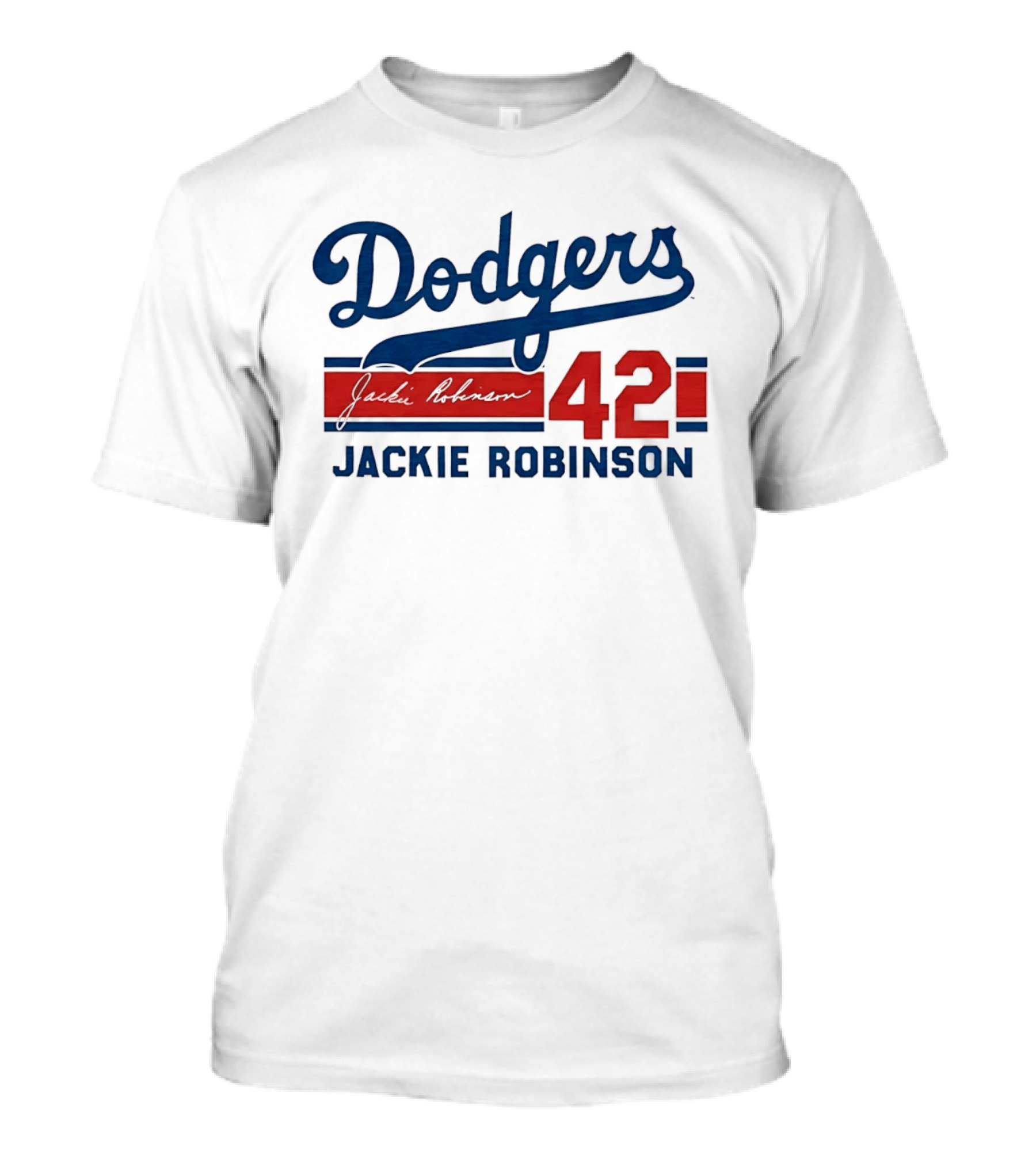 Dodgers Jackie Robinson 42 Stripes T-Shirt