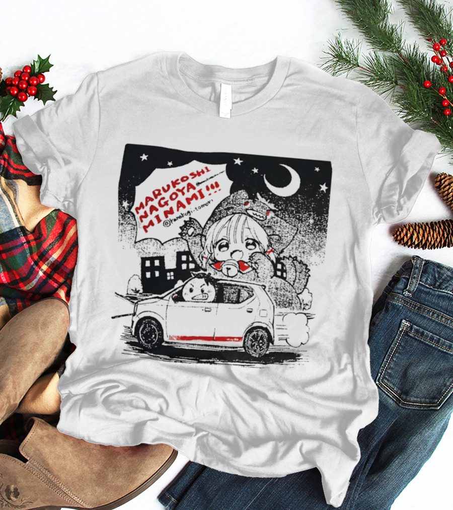 Marukoshi Nagoya Minami Kanakoji Tomori Angry Driver Hatchback Car Manga Style Night Scene T-Shirt