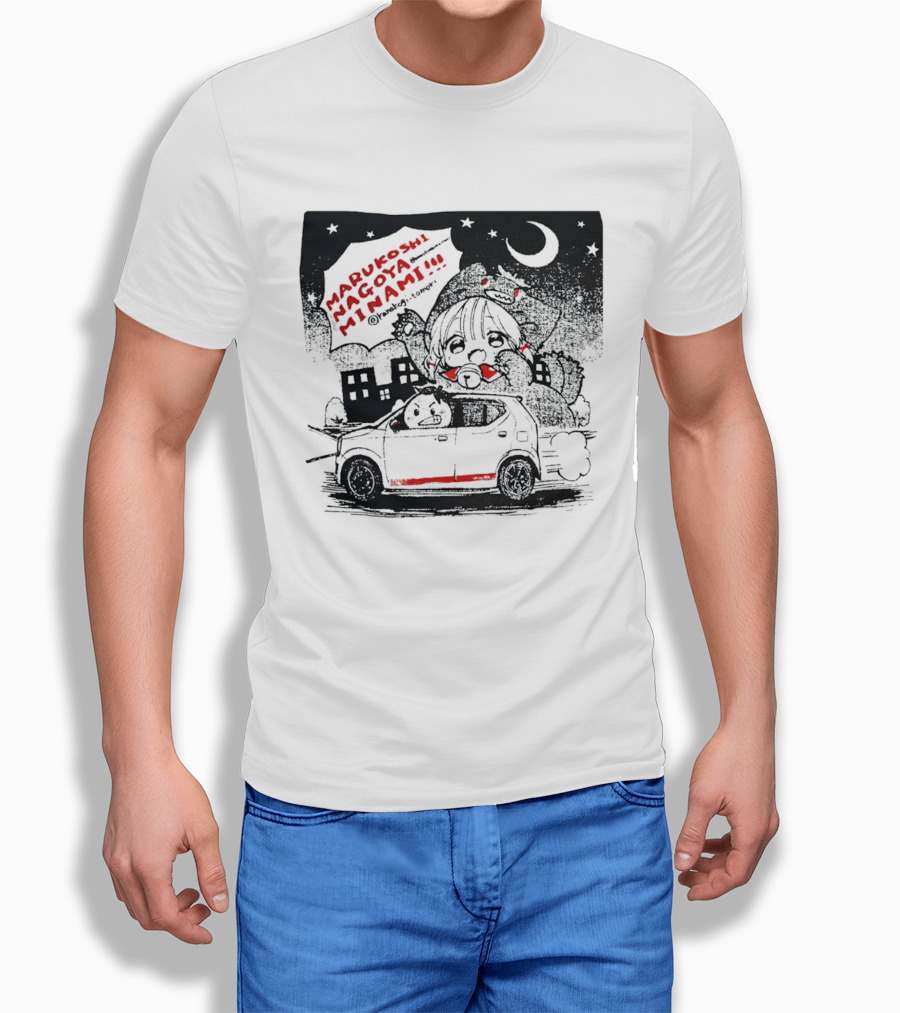 Marukoshi Nagoya Minami Kanakoji Tomori Angry Driver Hatchback Car Manga Style Night Scene T-Shirt