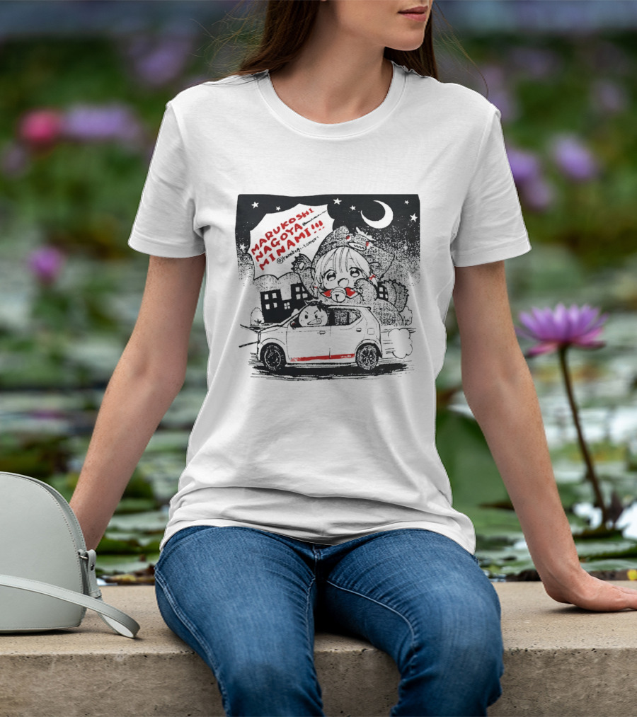 Marukoshi Nagoya Minami Kanakoji Tomori Angry Driver Hatchback Car Manga Style Night Scene T-Shirt