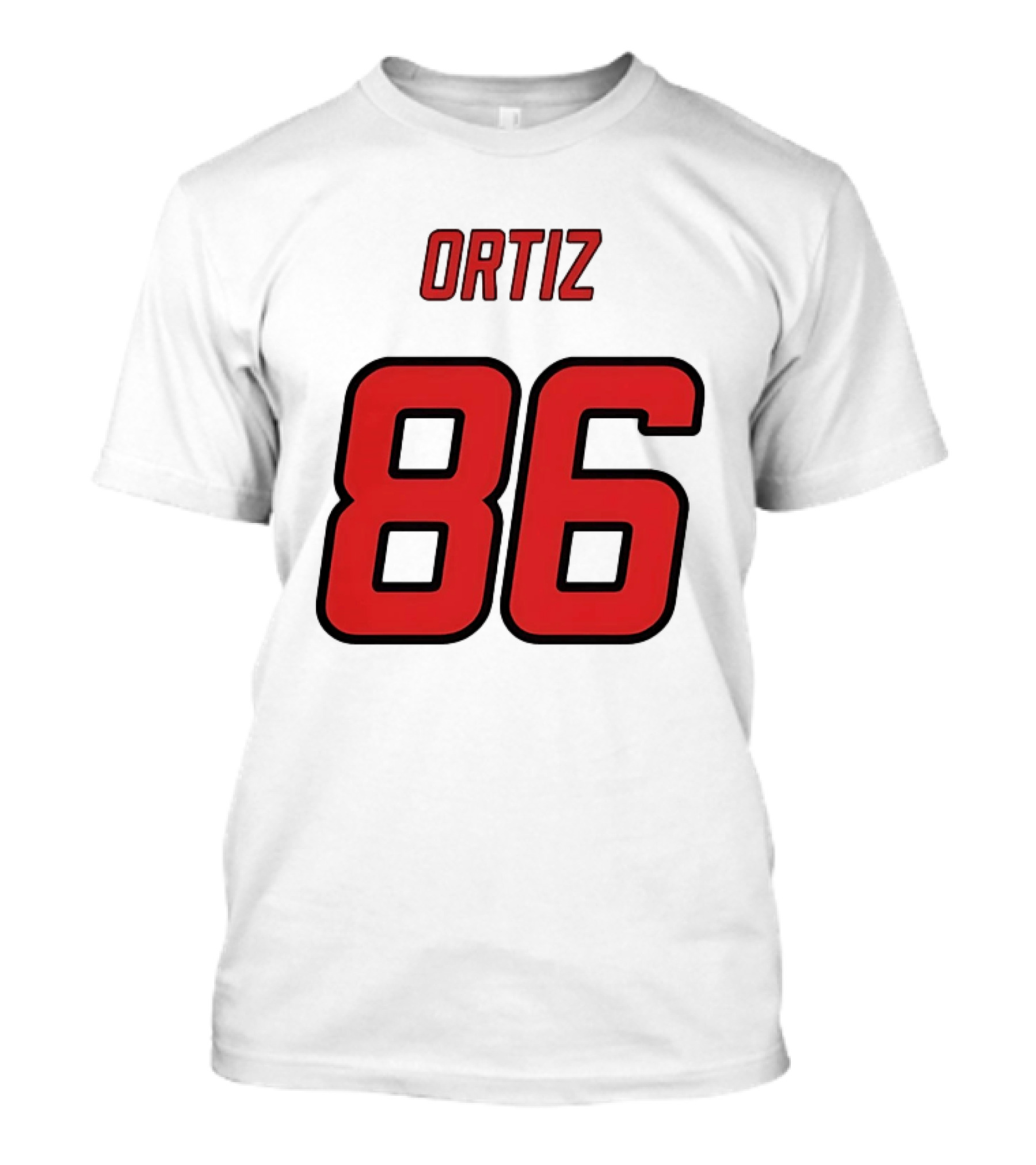 Ortiz Red 86 Jersey Number T-Shirt