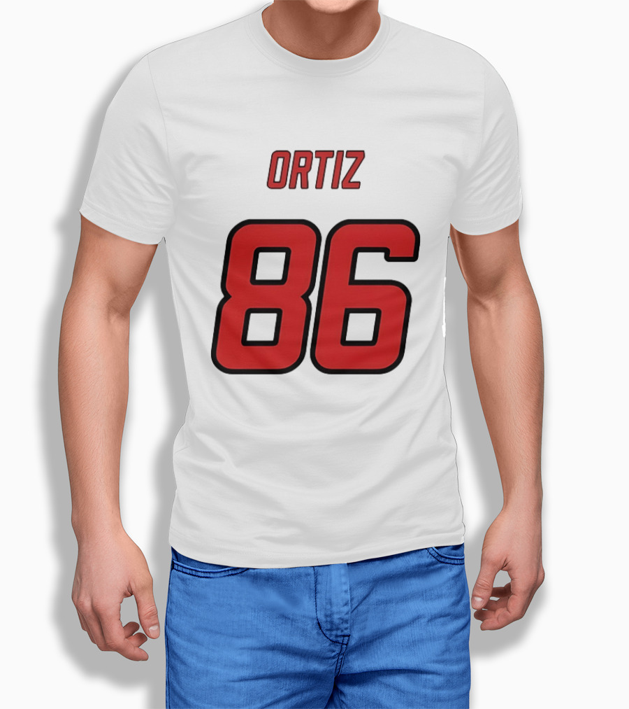 Ortiz Red 86 Jersey Number T-Shirt