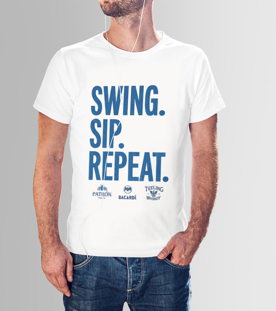 Swing Sip Repeat Patron Bacardi Teeling Whiskey T-Shirt