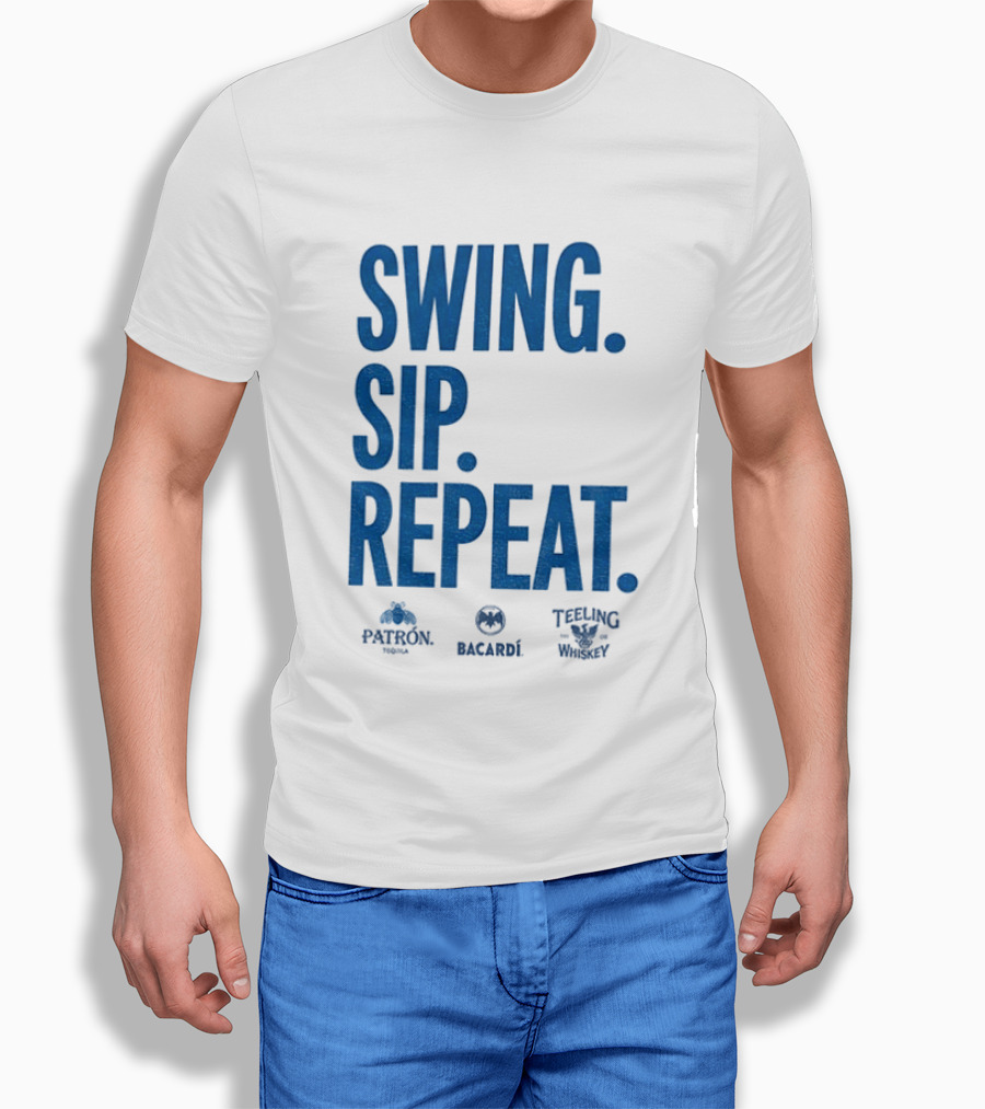 Swing Sip Repeat Patron Bacardi Teeling Whiskey T-Shirt