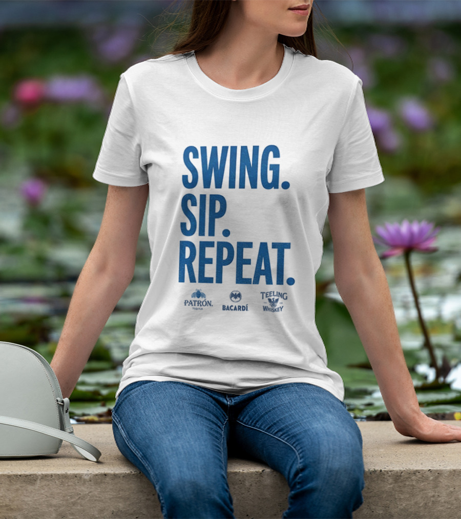 Swing Sip Repeat Patron Bacardi Teeling Whiskey T-Shirt