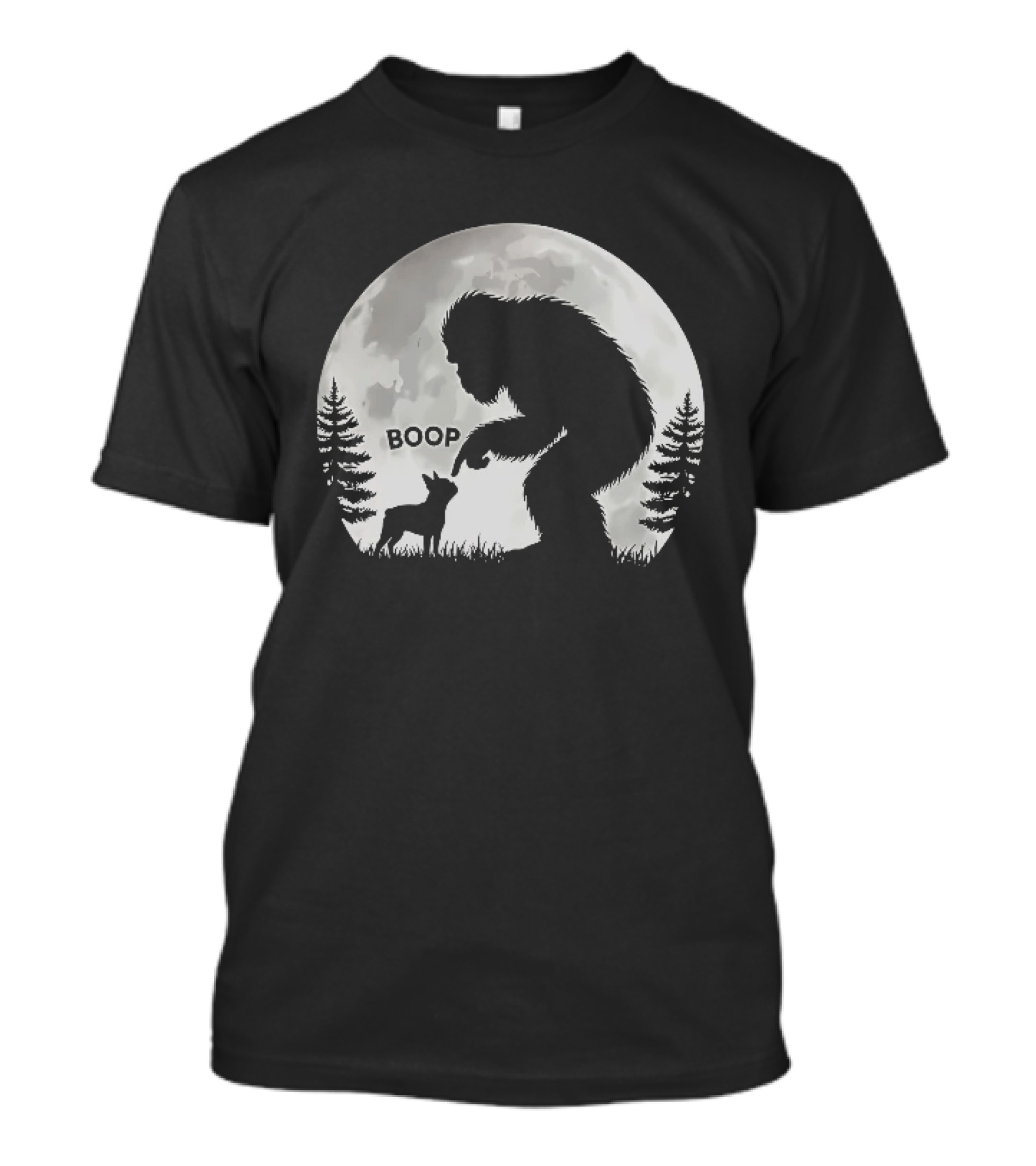 Bigfoot Boop Moonlight Boston Terrier T-Shirt