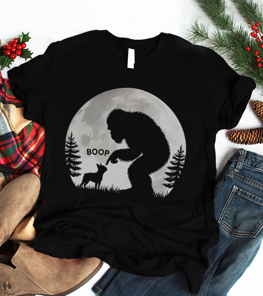 Bigfoot Boop Moonlight Boston Terrier T-Shirt
