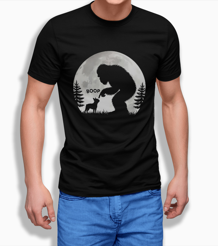 Bigfoot Boop Moonlight Boston Terrier T-Shirt