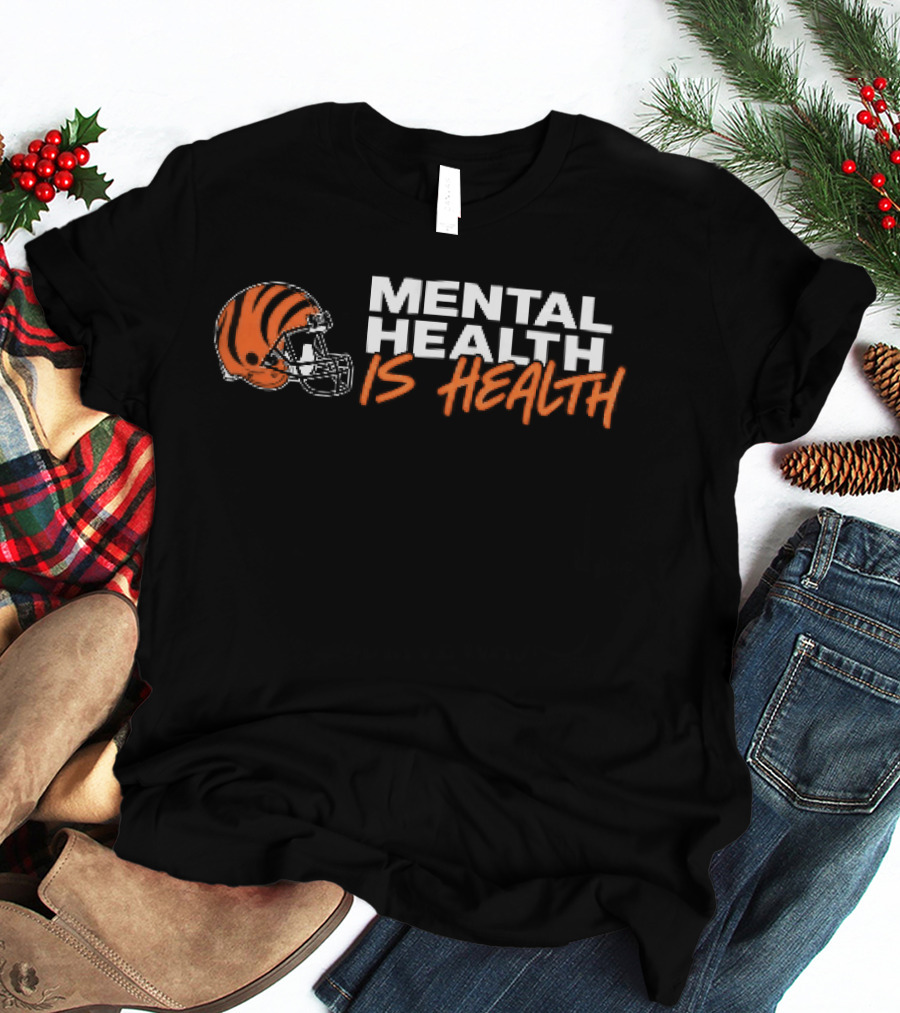 Cincinnati Bengals Mental Health Is Health Football Helmet T-Shirt