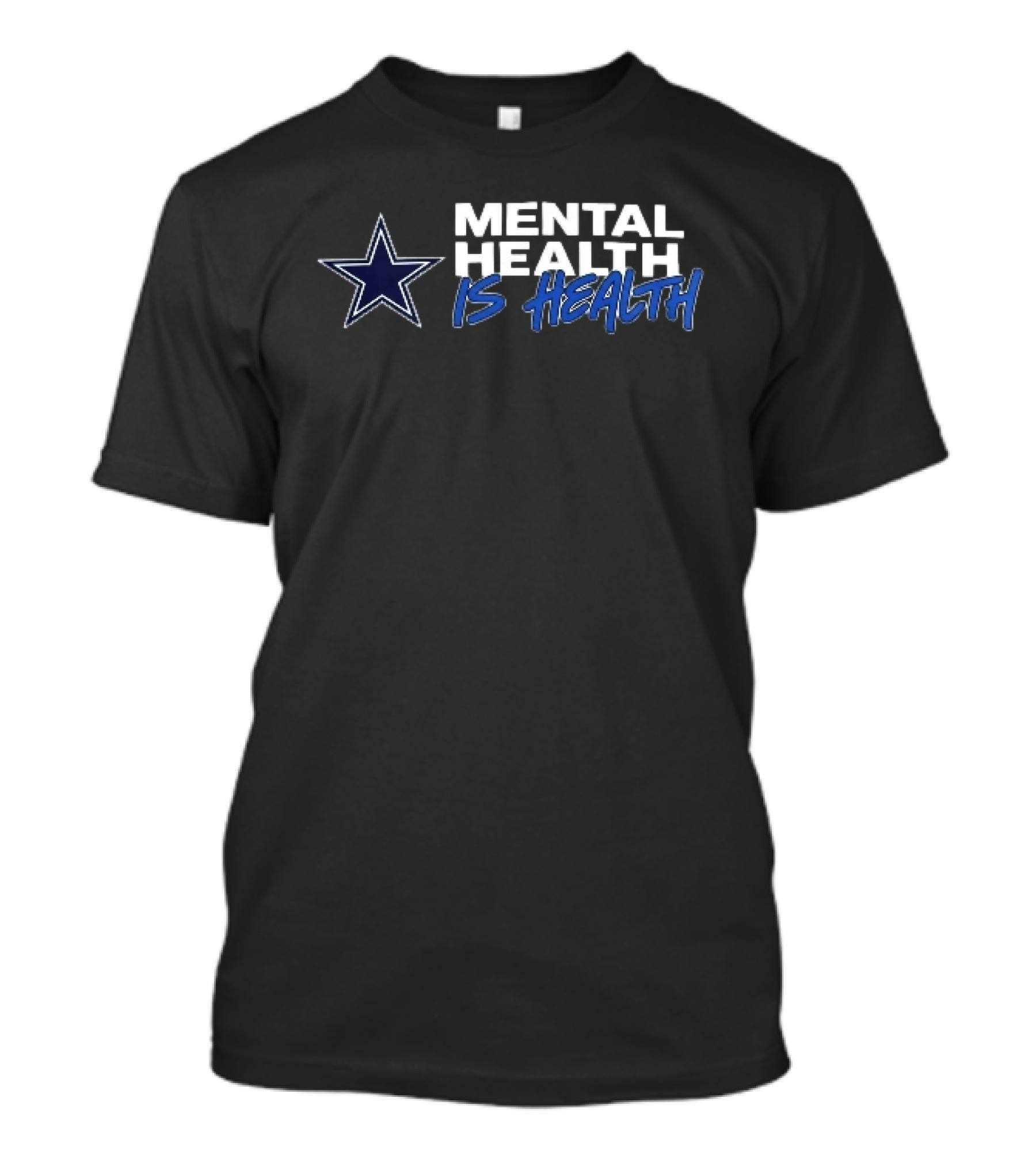Dallas Cowboys Mental Health Is Health Navy Blue Star T-Shirt