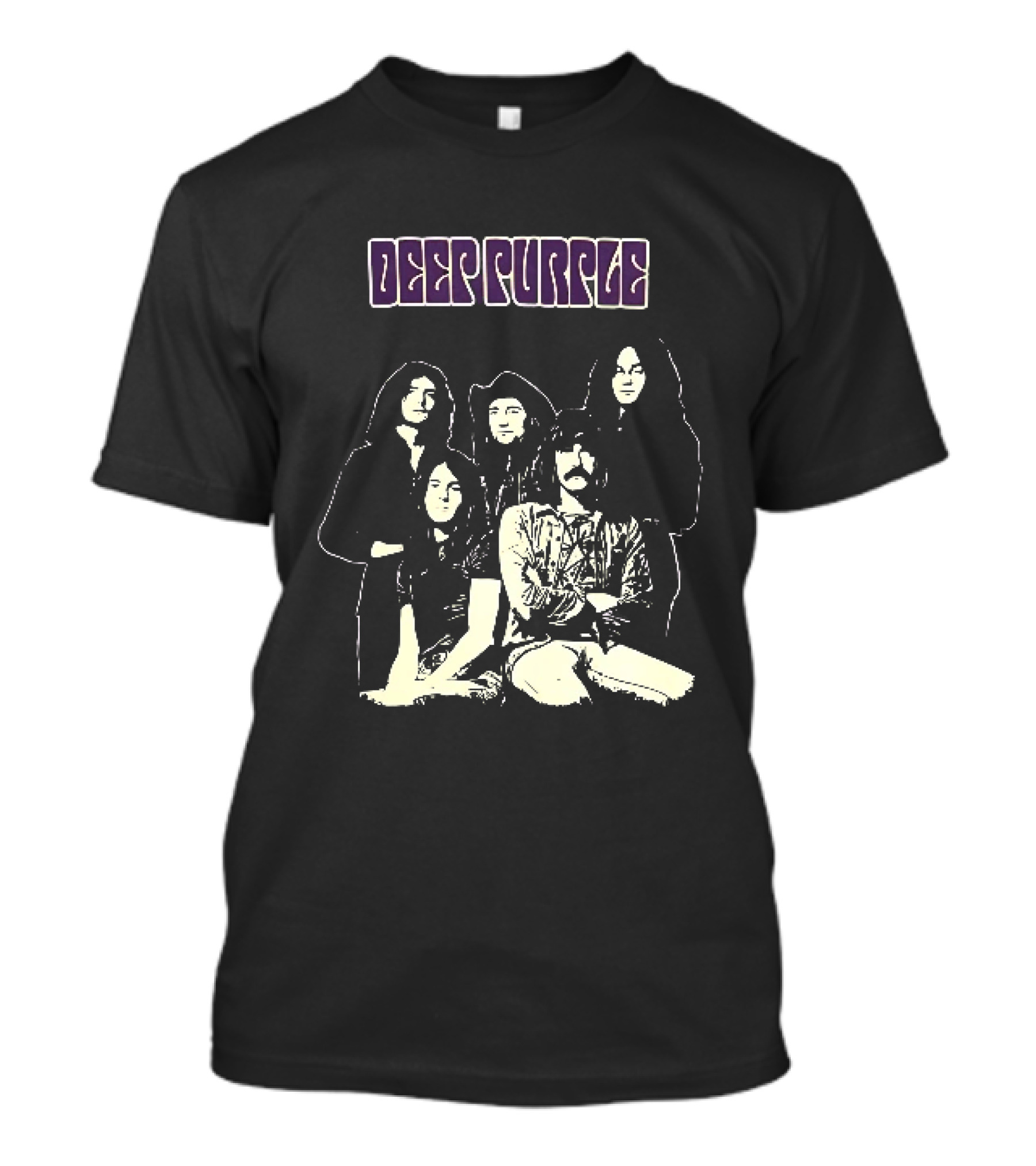 Deep Purple Band Members High Contrast Stencil Group Image T-Shirt