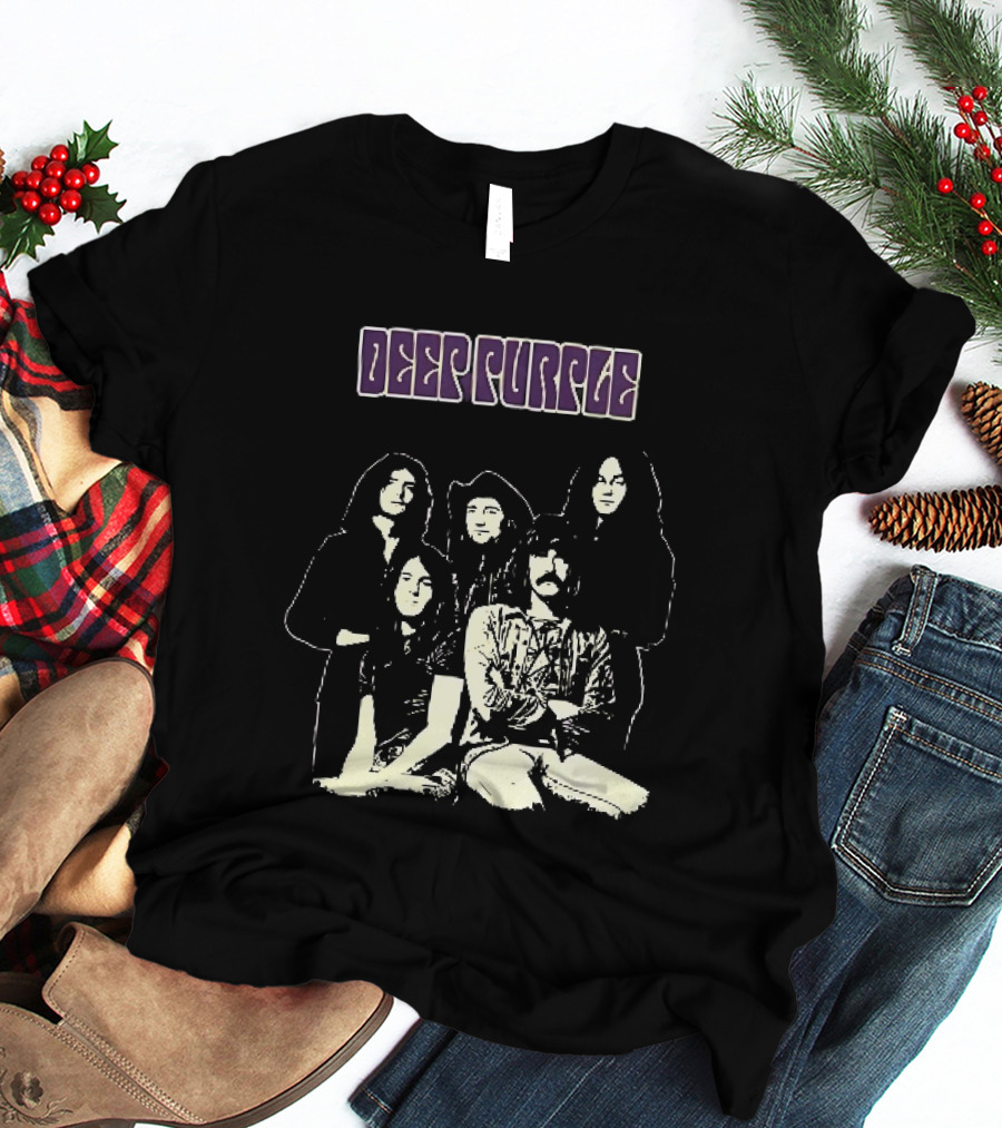Deep Purple Band Members High Contrast Stencil Group Image T-Shirt