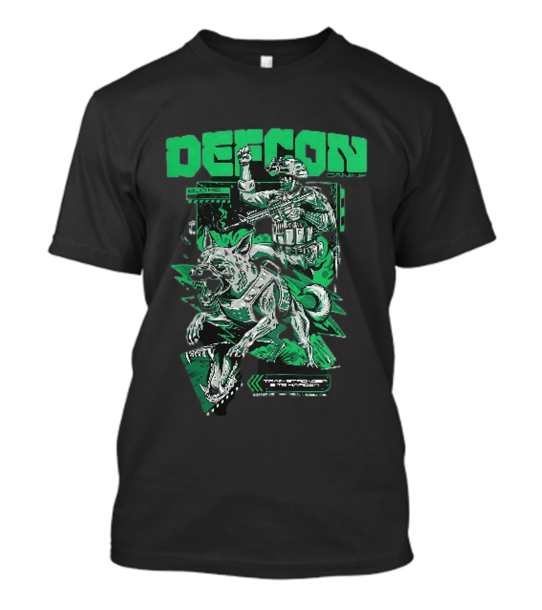 Defcon Tactical K9 Train Stronger Bite Harder Dog Soldier Night Vision T-Shirt