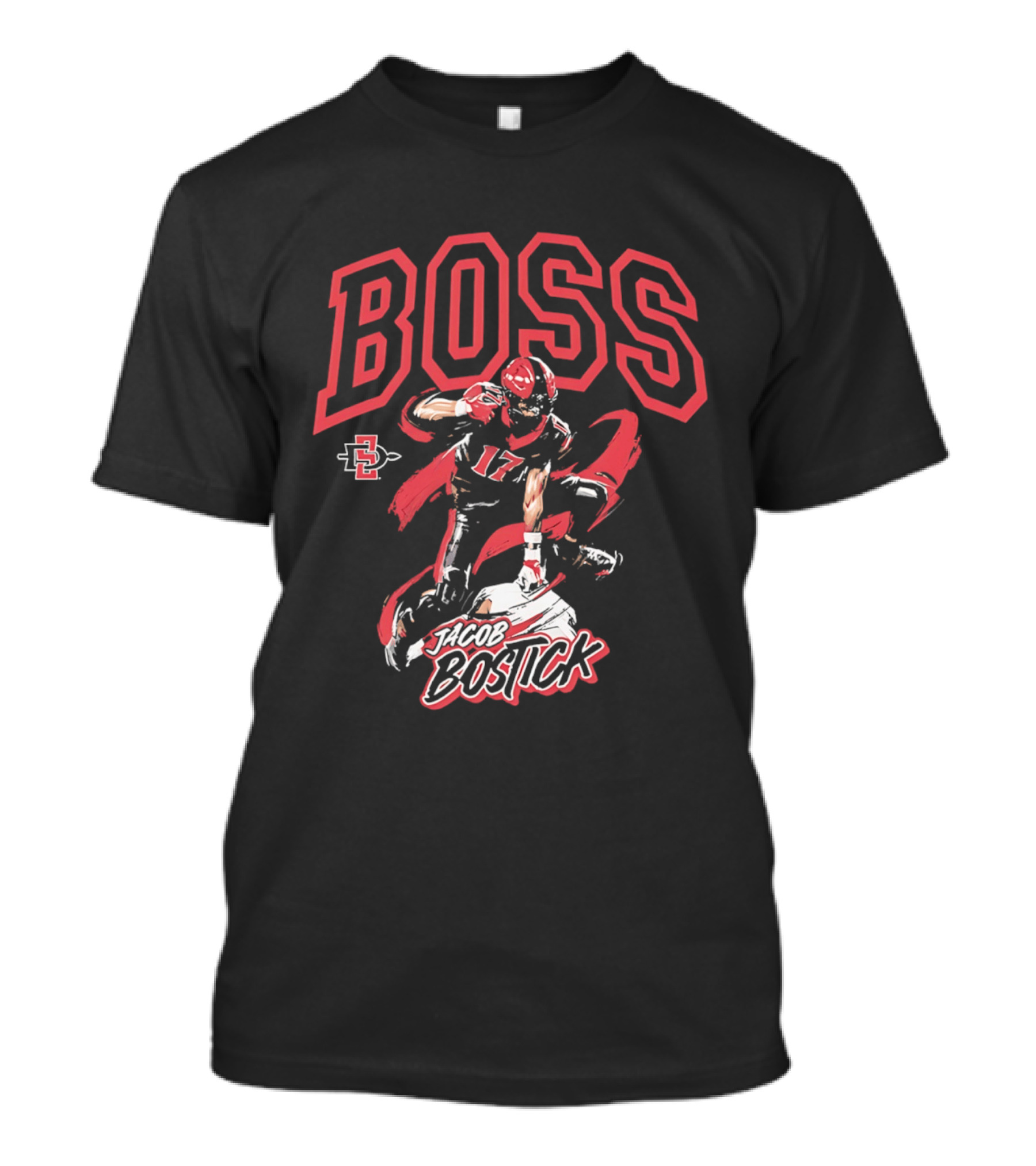 Jacob Bostick Boss San Diego State Aztecs Football 17 T-Shirt