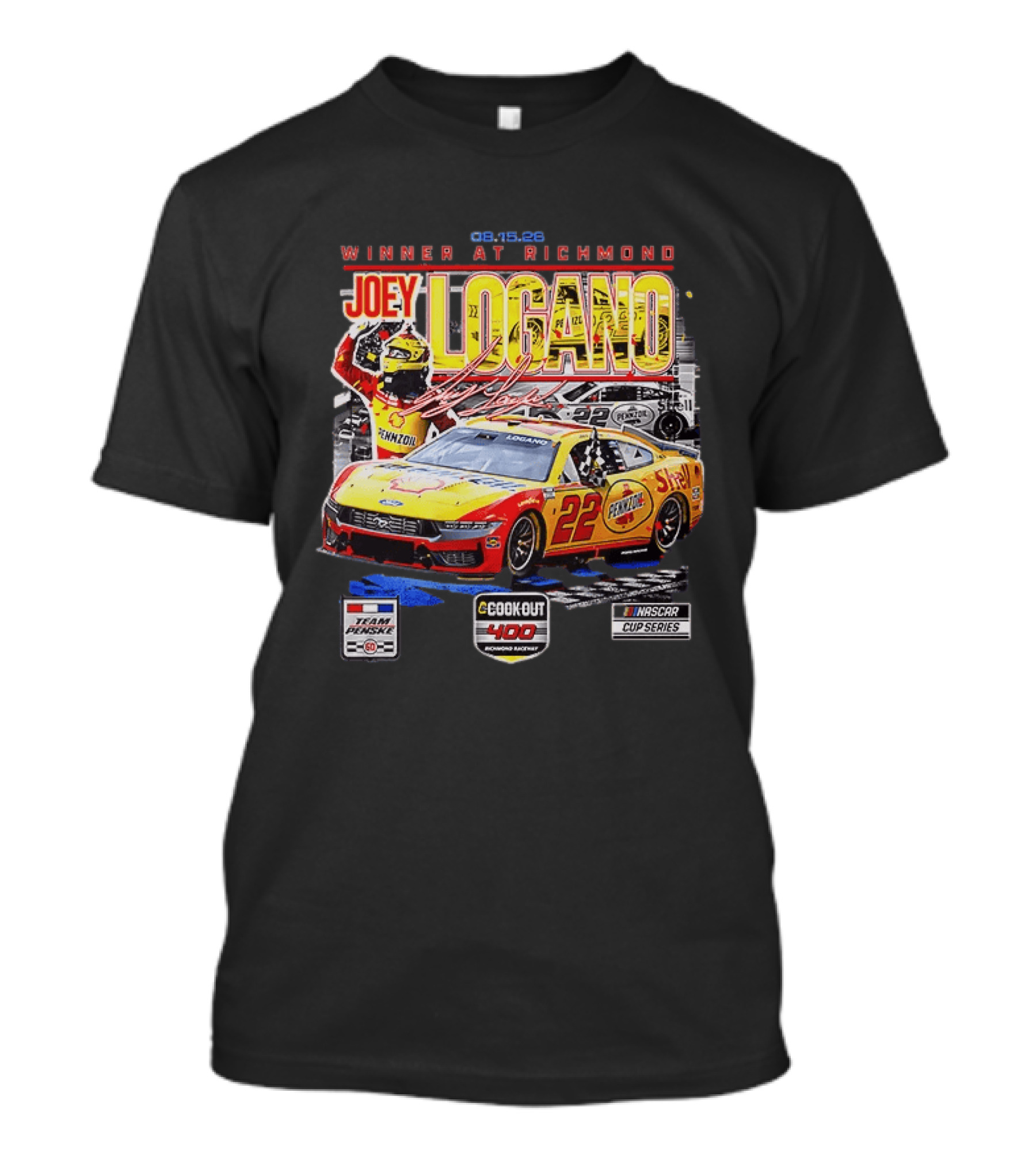 Joey Logano Winner At Richmond 2026 Team Penske Cookout 400 NASCAR Cup Series T-Shirt