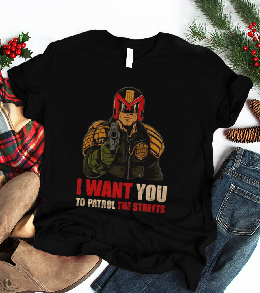 Judge Dredd I Want You To Patrol The Streets Vintage Comic T-Shirt