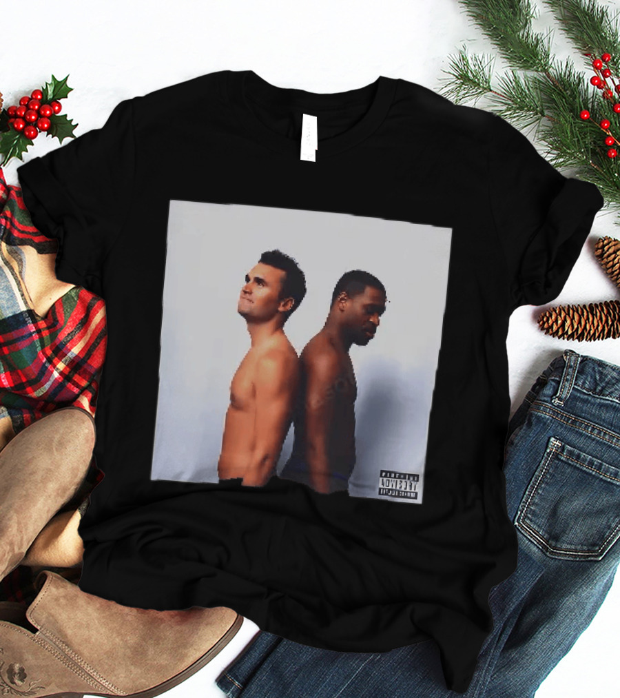 Kirk X Floyd Parental Advisory Album Cover Featuring Two Men Back To Back T-Shirt