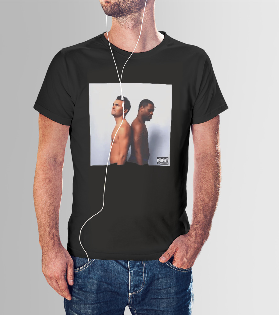 Kirk X Floyd Parental Advisory Album Cover Featuring Two Men Back To Back T-Shirt