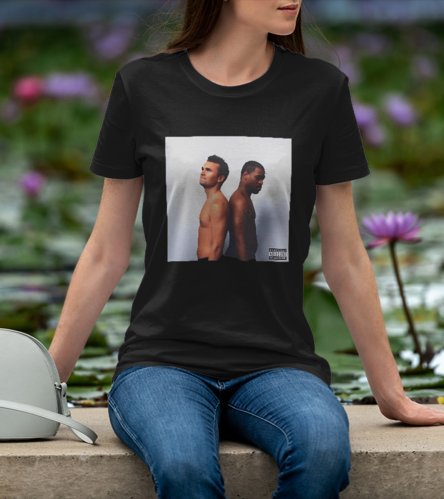 Kirk X Floyd Parental Advisory Album Cover Featuring Two Men Back To Back T-Shirt