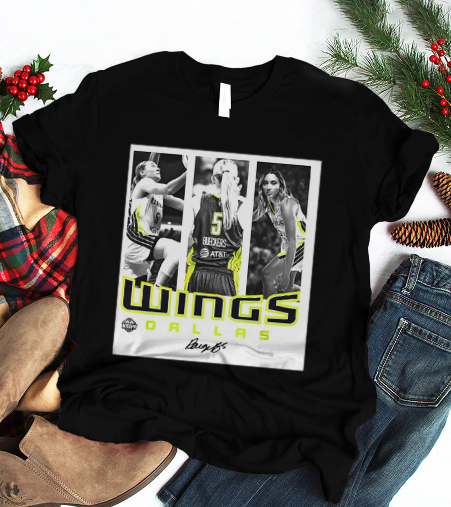 Wings Dallas Paige Bueckers Team Player 5 Basketball Hustle WNBA T-Shirt