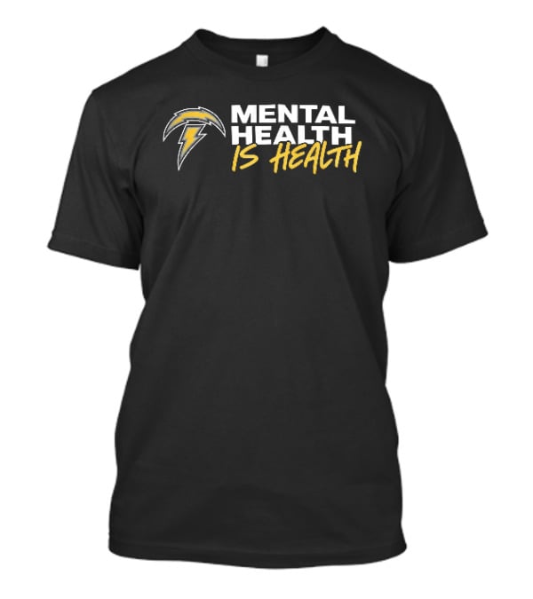 Los Angeles Chargers Mental Health Is Health Lightning Bolt T-Shirt
