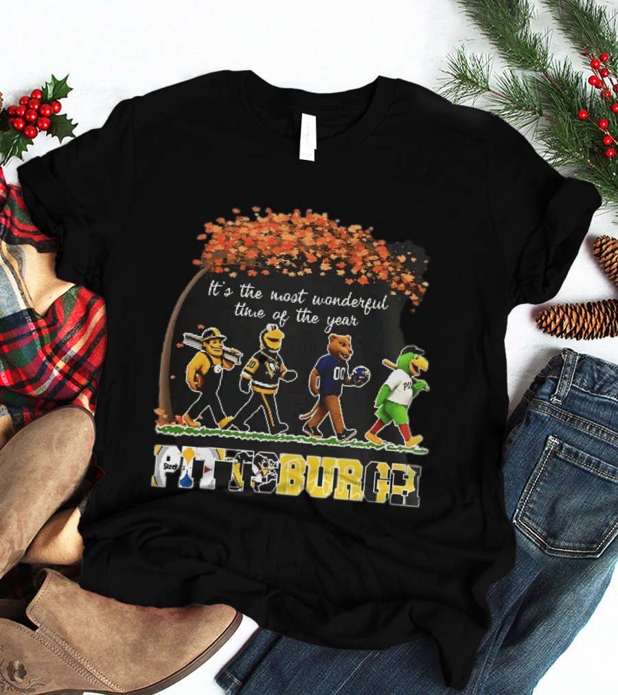 Pittsburgh Steelers Penguins Pirates It's The Most Wonderful Time Of Year Autumn T-Shirt