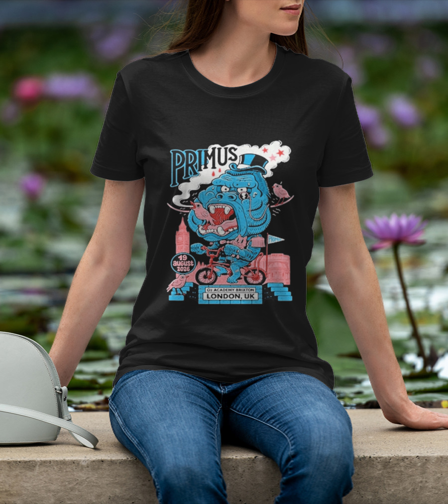 Primus 19 August 2026 O2 Academy Brixton London UK Blue Monster T-Shirt