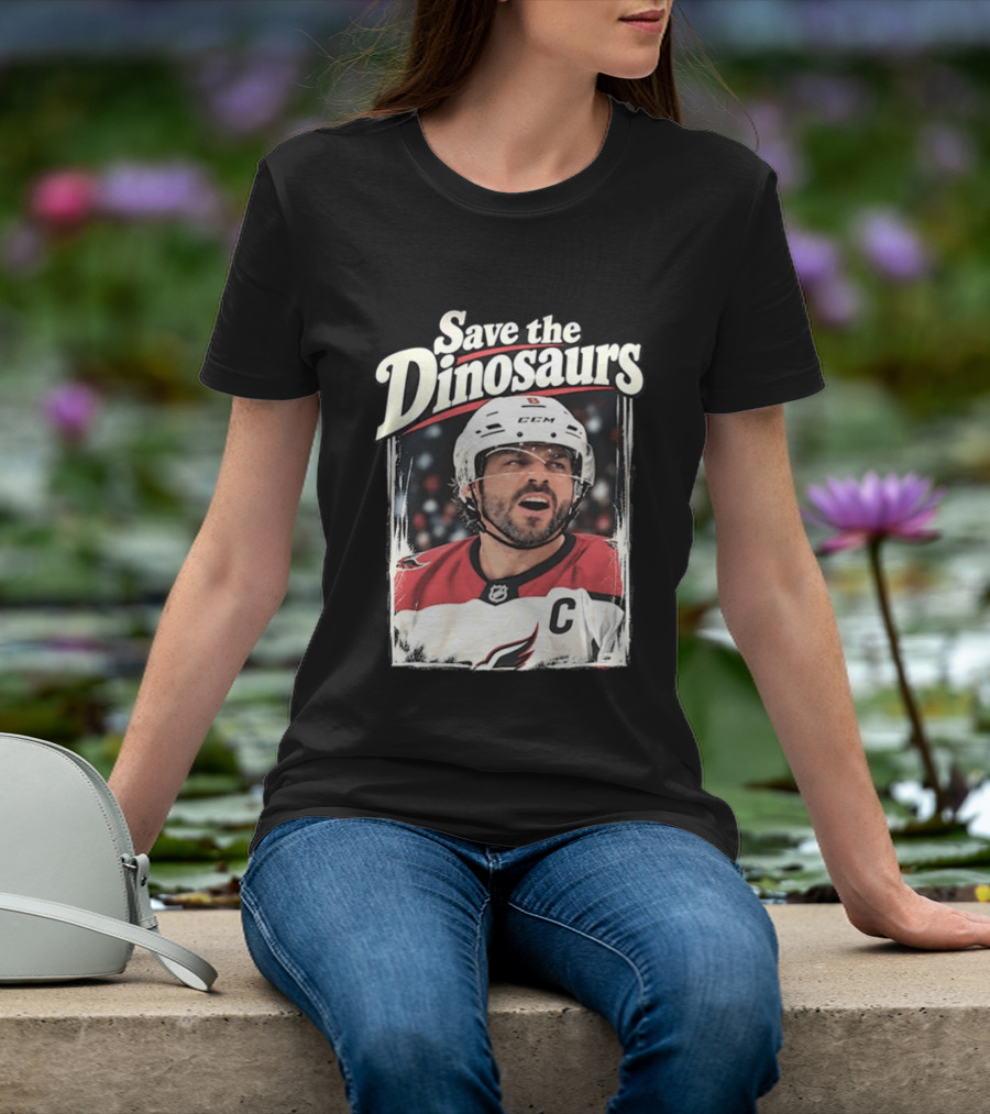 Save The Dinosaurs Hockey Captain With C Jersey T-Shirt