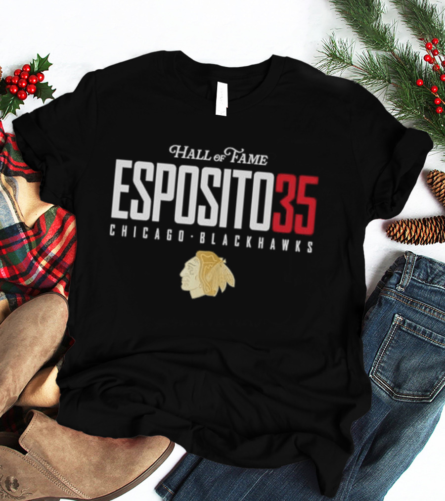 Hall Of Fame Esposito 35 Chicago Blackhawks T-Shirt